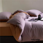 DUO Jersey Knit Bedding Set / Green Blue + Royal Blue Ever Lasting