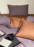 DUO Jersey Knit Bedding Set / Green Blue + Royal Blue Ever Lasting