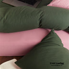 DUO Maximalist Jersey Knit Bedding Set / Green Apple + Gray Ever Lasting
