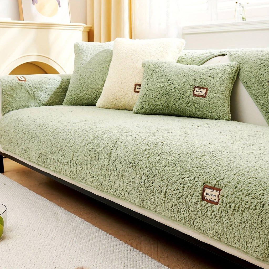 Durable Cushion Couch Cover | High-quality Plush Sherpa Sofa Cover - House Of Avana