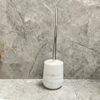 Durable Marble Like Toilet Brush with Holder, Long Handle Cleaning Brush, Splash Cover, Toilet Bowl... - House Of Avana