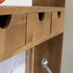 Fold Down Oak Wood Wall Shelf - House of Avana