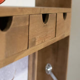 Fold Down Oak Wood Wall Shelf - House of Avana