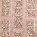 Dusty Rose & Sage Green hand block printed table runners stacked | India natural colors hand block table runners napkins table mats Jaipur handmade aesthetics handicraft | House of Avana