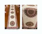 Dusty Rose & Sage Green Sanganer handmade cotton table runner | handmade Jaipur handicraft table runners table mats napkins hand block India natural colors aesthetics | House of Avana [[SKU:HOA-TR-DRSG1-001]]