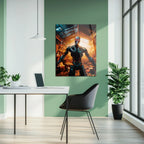 Dystopian Cyborg Encounter – UV Printed Sci-Fi Glass Wall Art for Futuristic Decor - KAFCD108 Peony Atelier