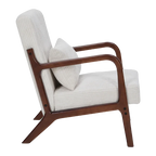 Mid-Century Modern Accent Chair, Arm Chair Living Room Chairs with Pillow Upholstered Reading Chair with Solid Wood Frame & Living Room Bedroom Balcony (beige) Streamdale Furniture
