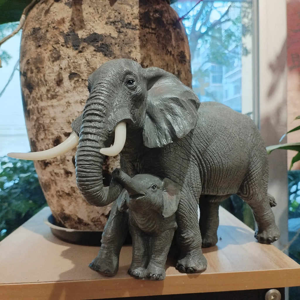 [Christmas Holiday Gift] Outdoor Sculpture Warm Elephant Mom Baby Elephant Garden Statue, Suitable for Courtyard Home Decoration, a Good Luck Christmas Elephant Gift for Women, Mothers, and Family, Holiday Gift, Courtyard Dec House Of Avana