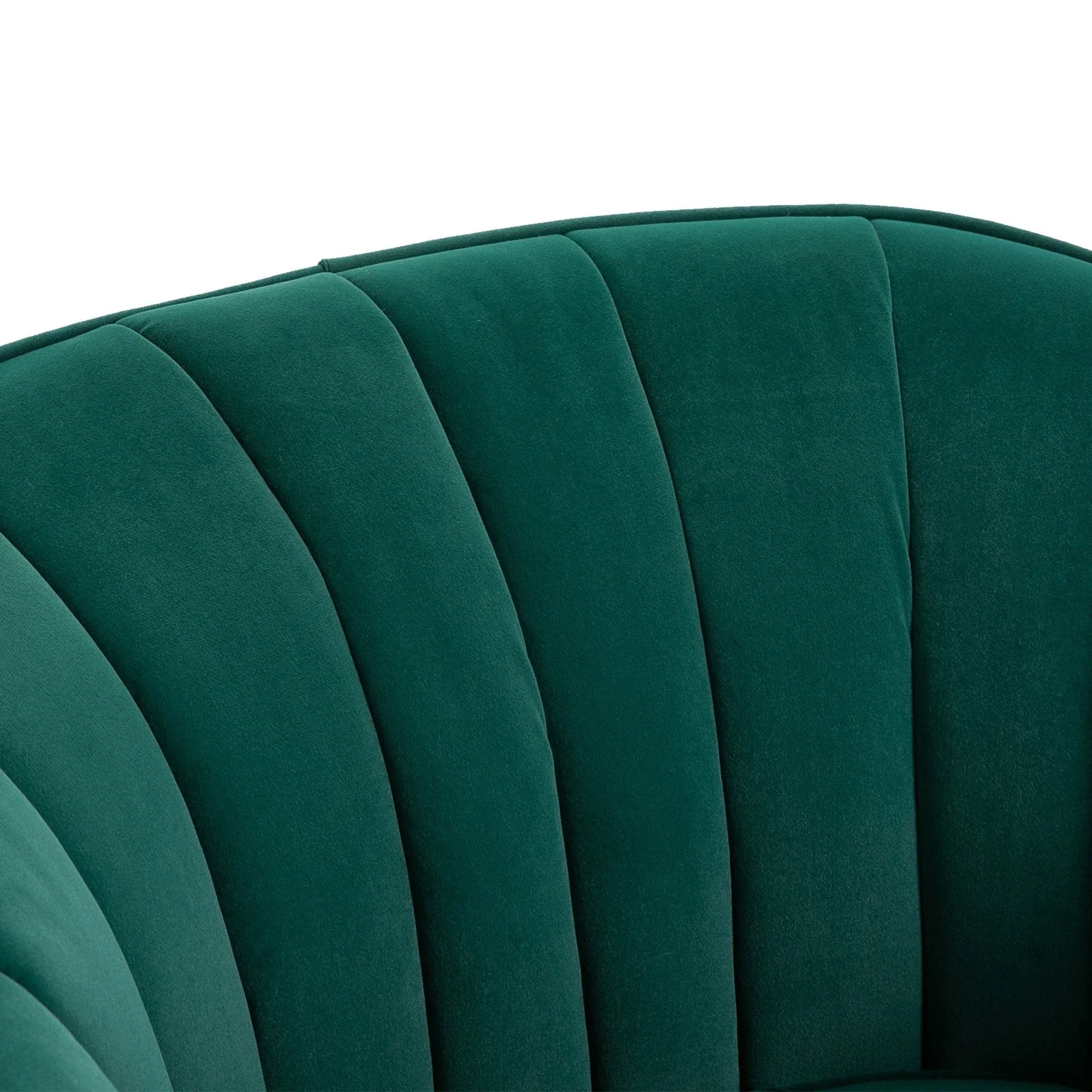 Velvet Tub chair, Luxury Accent Chair with Golden Metal Leg, Comfy Upholstered Armchair with Thick Padded Seat for Living Room, Green House Of Avana