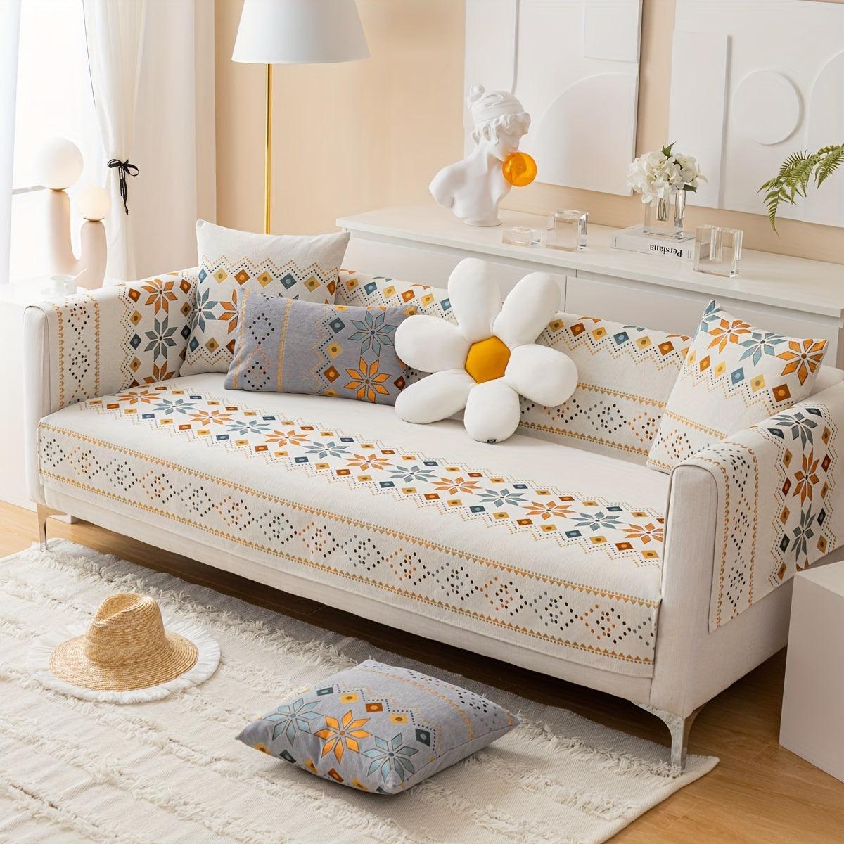 Stylish Bohemian Chenille Slipcovers for Couches topspet