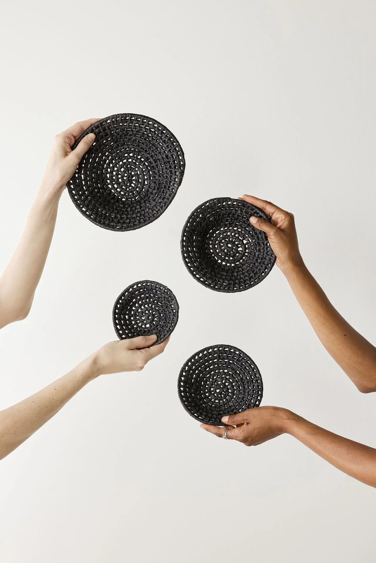 Eluka Black Nesting Snack Basket Set of 4 Kanju Interiors
