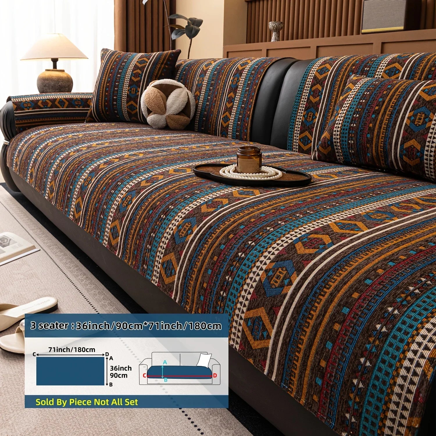 Sofa Cushion - Non-slip Chenille Geometric Multi-size