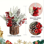 1pc Tabletop Christmas tree Christmas decorations home decoration simulation PE bark barrel tree Christmas props scene layout decoration House Of Avana