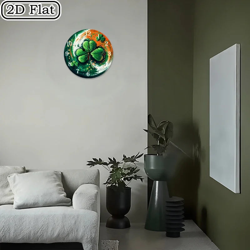 Wall Clock - Silent Wooden Round