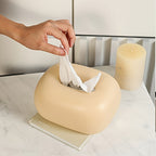 1pc Modern Minimalist Ceramic Tissue Box Holder - Sleek White Oval Design with Soft Interior, Stylish Home Decor for Living Room, Dining Table & Coffee Table Storage, Minimalist Home Decor House Of Avana