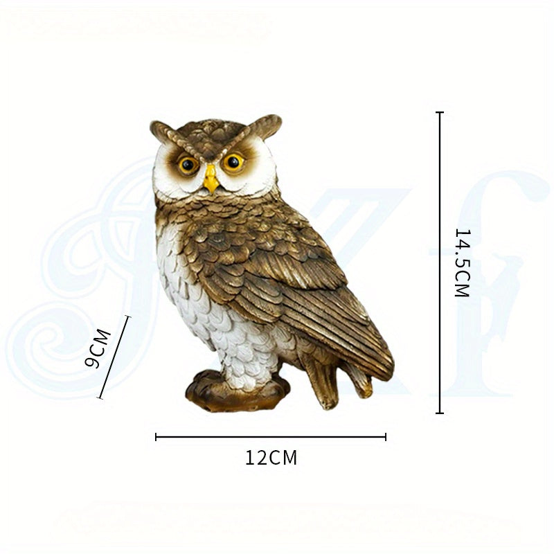 Realistic Barn Owl Decoration - Standing Owl Ornament with Brown/White Feather Patterns, No Electricity Needed, Sturdy Base for Living Room, Halloween, Home Office, or Tabletop - Vintage Home Decor Accent, Office Decoration, House Of Avana