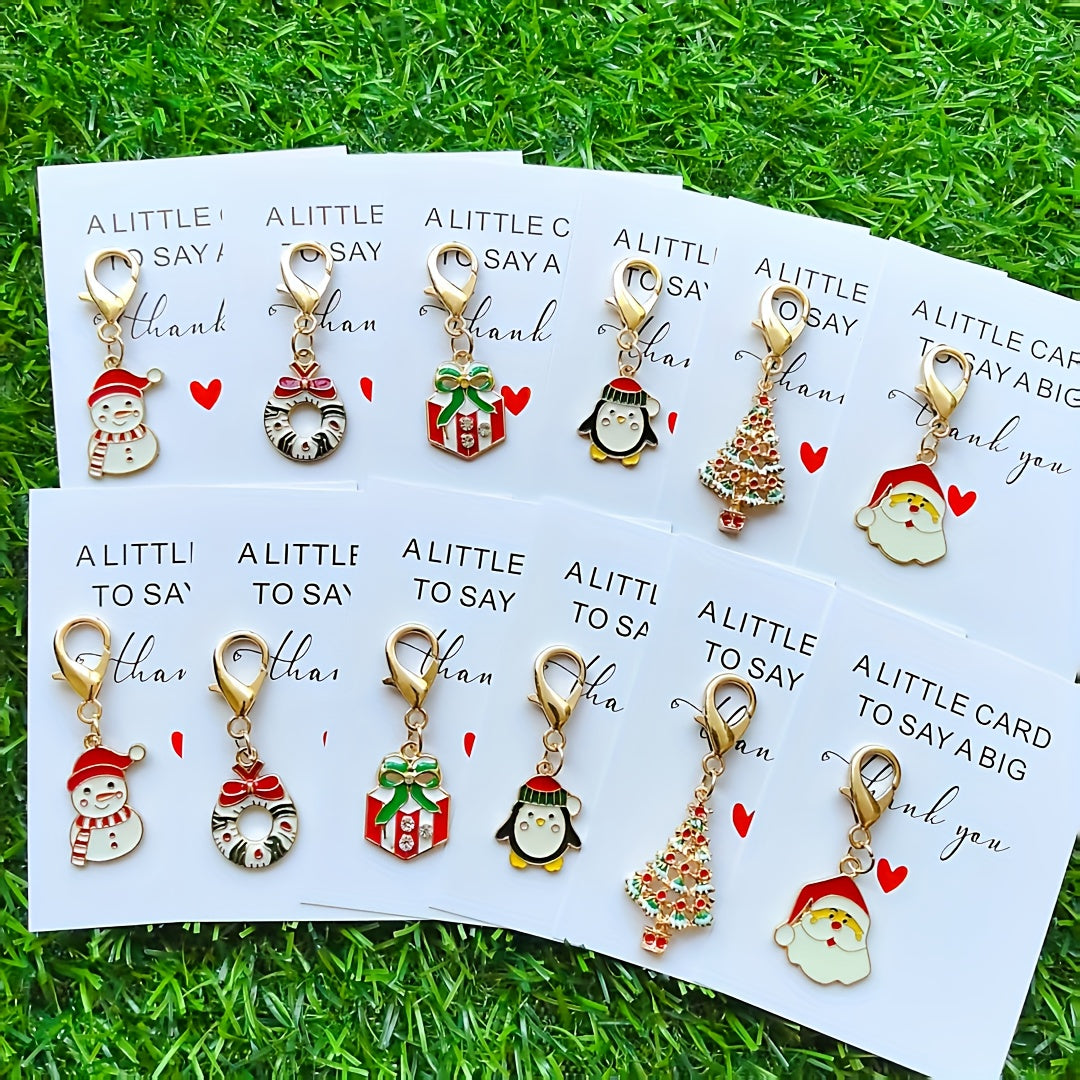 6/12pcs Christmas Keychain Set, Thank You Theme Pocket Hug Gift Pack. Unique Thank You Gift, Commemorative Gift, Friendship Gift, Cute Gift Pendant for Coin Purse, Backpack and Car Key Accessories, Cute Fruit Grape Keychain, House Of Avana
