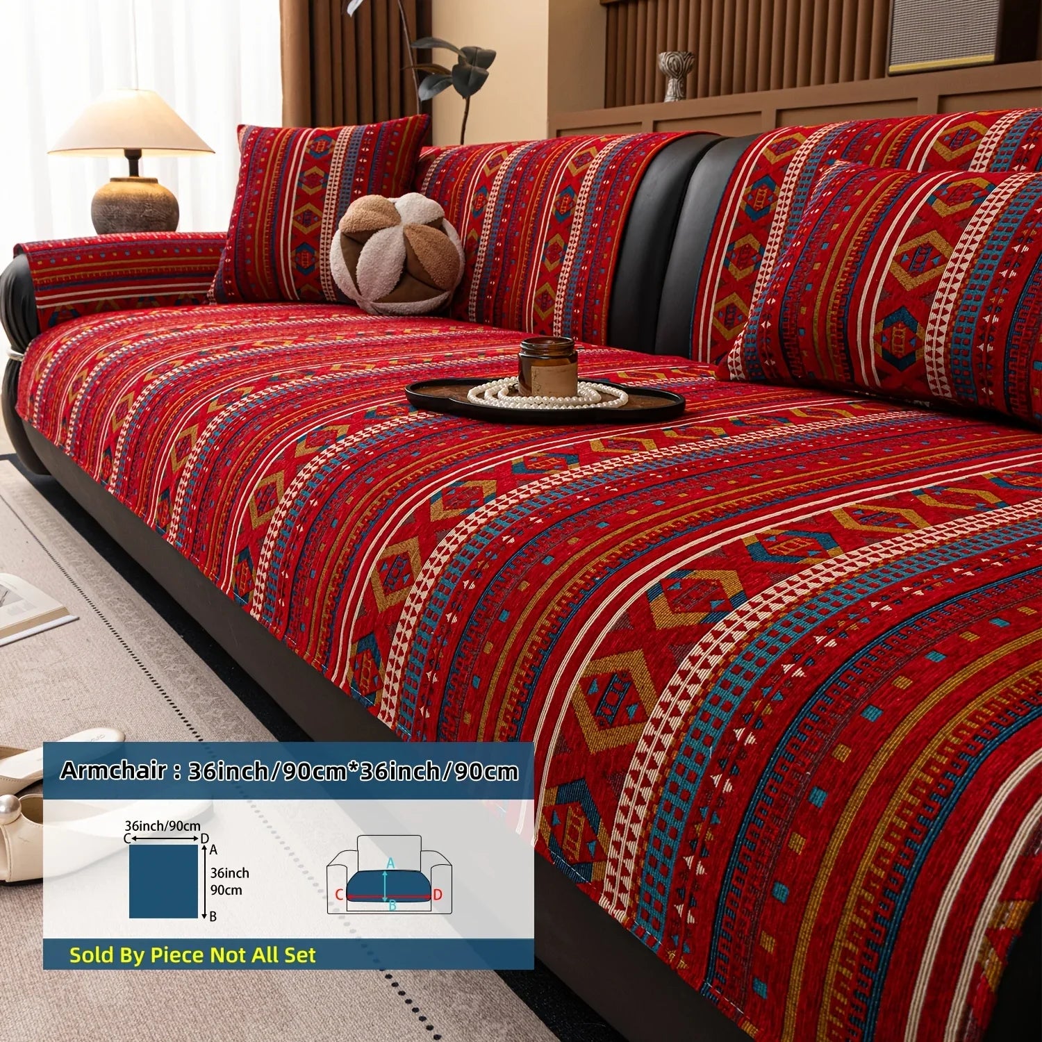 Sofa Cushion - Non-slip Chenille Geometric Multi-size