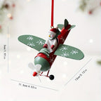 1pc Festive Christmas Airplane Ornament - Resin & Metal Hanging Decoration with Santa, Snowman, and Reindeer - Ideal for Holiday Tree, Party, and New Year Celebrations - No Power Needed, Easy to Hang, Christmas Decorations House Of Avana