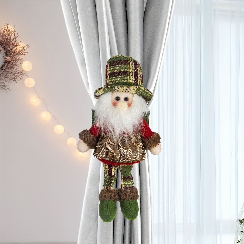 Christmas Decorations Santa Claus Snowman Reindeer Curtain Tie Window Decorations Suitable for Home and Holiday Celebrations Christmas Halloween Thanksgiving Holiday Decorations House Of Avana