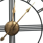 60cm Extra Large Metal Skeleton Wall Clock, European Retro Creative Wrought Iron Round Wall Clock Roman Numerals Silent Non Ticking Unique Unusual Clock, Outdoor Garden Clock, Perfect for Living Room, Bedroom, Kitchen, Garden House Of Avana