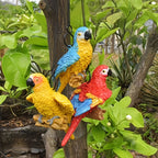 Set of 3 Garden Parrot Bird Statue Sculpture Pendant, Parrot Bird Swing Spring Pendant Decoration, Hanging Swing Red Bird Parrot Spring Pendant, Parrot Spring Pendant Pendant Hanging Decoration, Bird Outdoor Courtyard Terrace House Of Avana