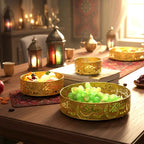 Metal Tray - Golden Islamic-style Dinner Plate