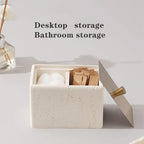 Resin Bathroom Containers with Lids Bathroom Organizer Storage Swabs Can Dental floss Can q-tip Storage Toothpick Holder Bathroom Canister Vanity Storage Jars Organizer for Swabs,Bath Salts Makeup Sponges Bath salt tank, Cani House Of Avana