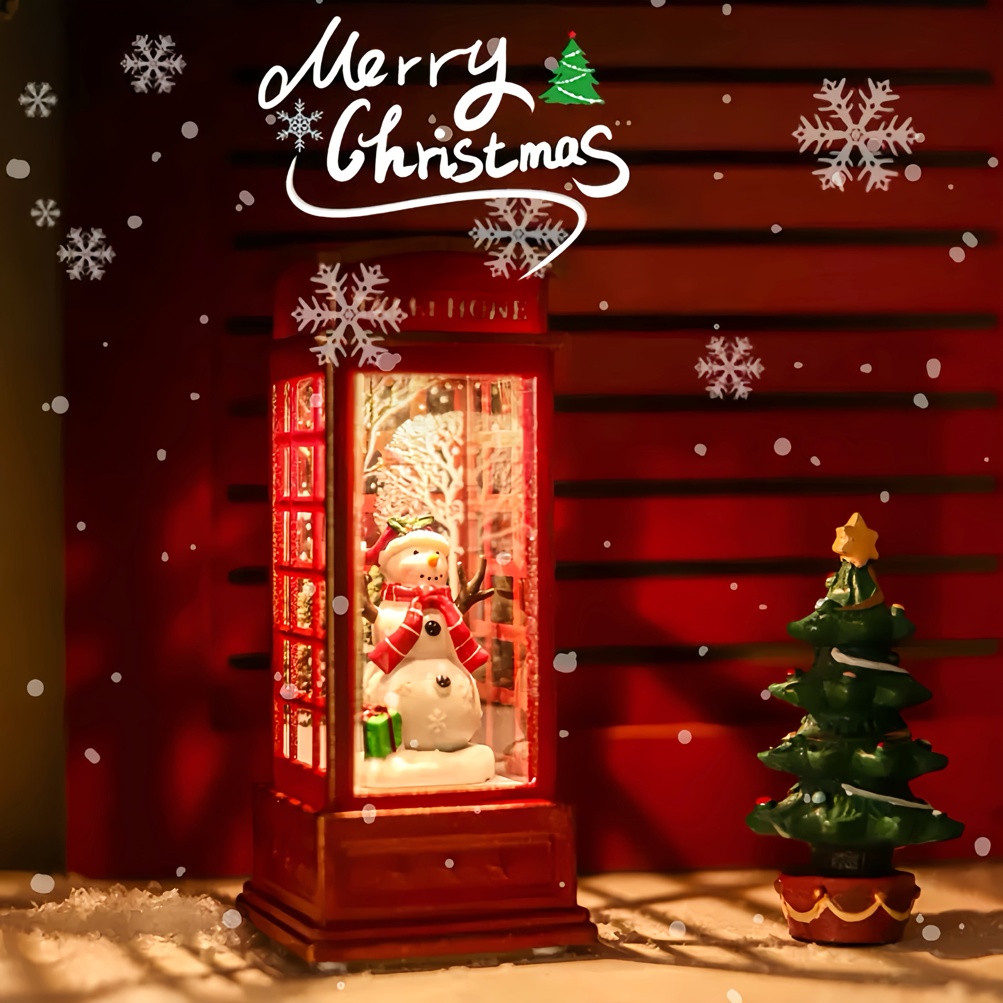 1/3pc Christmas phone box decorations Christmas Eve Santa Claus, snowman Christmas tree wind light decorations decorate Christmas gifts, cabinet fireplace ornaments House Of Avana