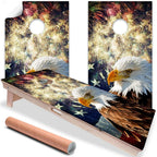 Eagle Flag Fireworks - Cornhole Board Wrap - Set of 2 Lone Star Art