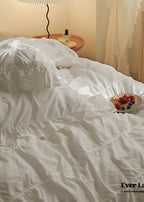 Earth Tone Marshmallow Puff Ruffle Bedding Set / Rust Pink Ever Lasting
