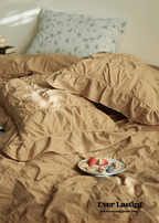 Earth Tone Marshmallow Puff Ruffle Bedding Set / Rust Pink Ever Lasting
