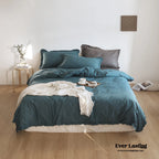 Earth Tone Ruffle Bedding Set / White Ever Lasting