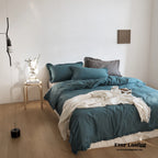 Earth Tone Ruffle Bedding Set / White Ever Lasting