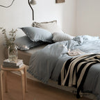 Earth Tone Ruffle Bedding Set / White Ever Lasting