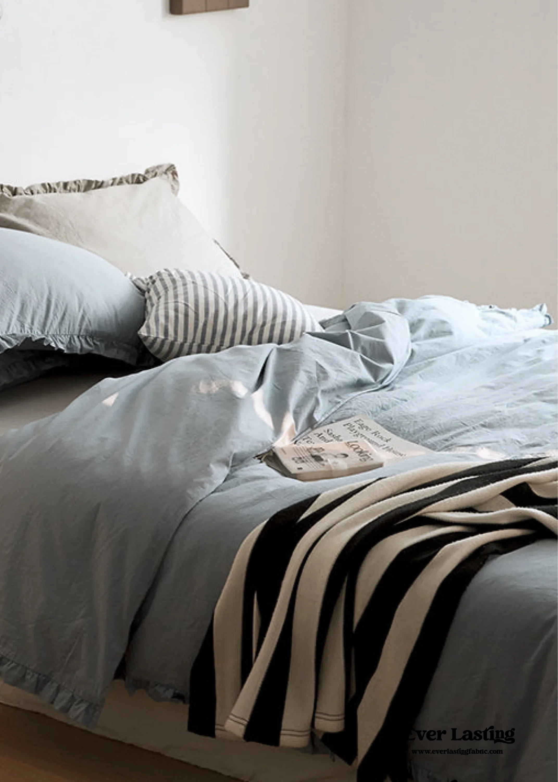Earth Tone Ruffle Bedding Set / White Ever Lasting
