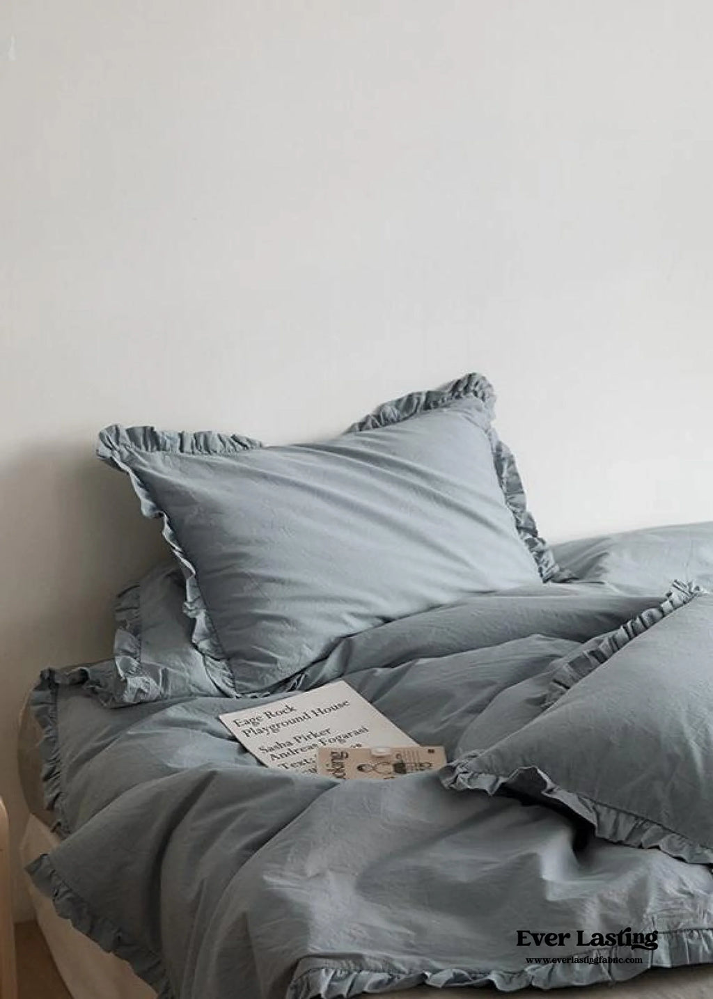 Earth Tone Ruffle Bedding Set / White Ever Lasting