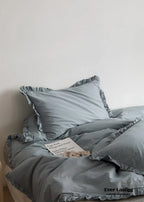 Earth Tone Ruffle Bedding Set / White Ever Lasting