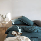 Earth Tone Ruffle Bedding Set / White Ever Lasting