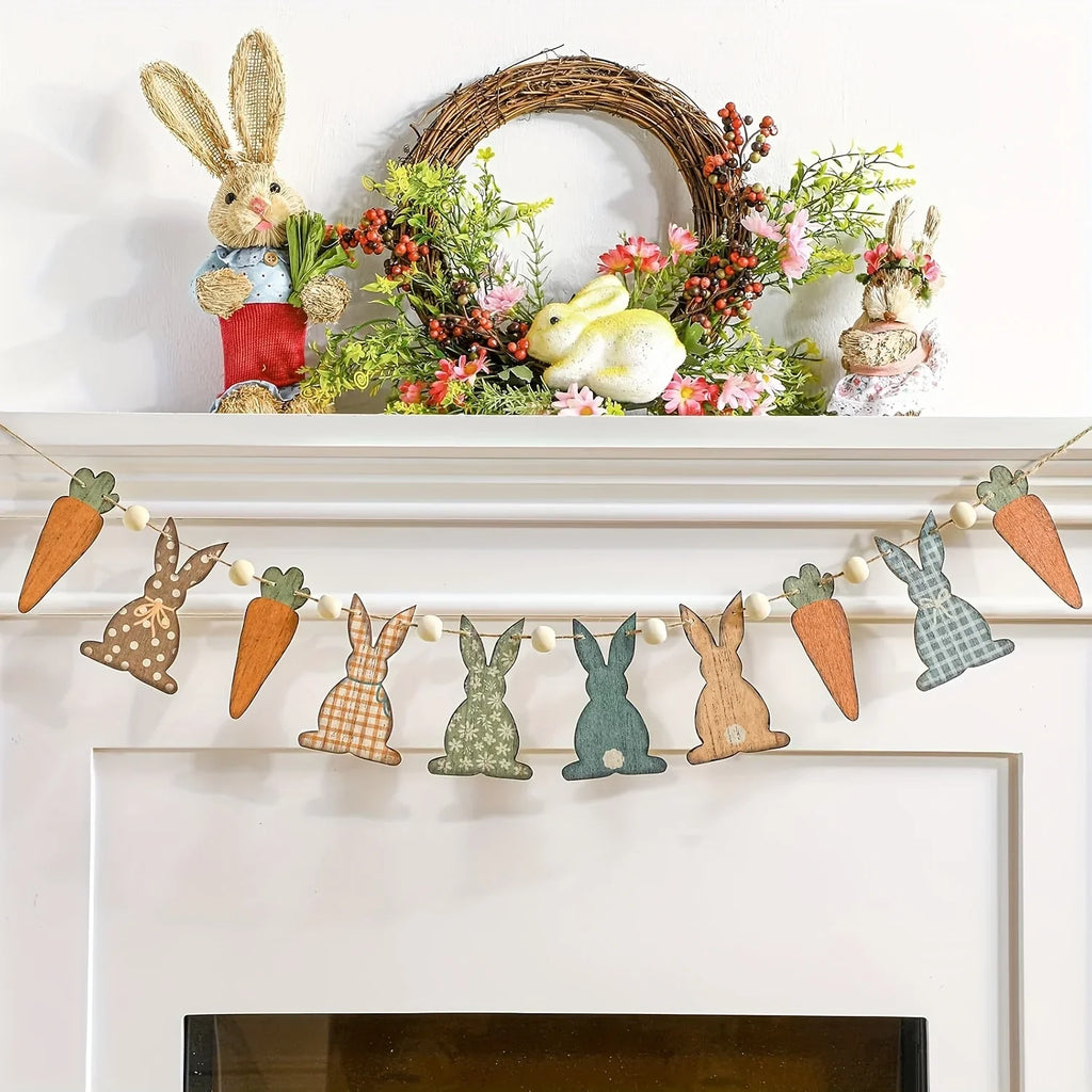 Easter Garland - Rustic Wooden Pastel
