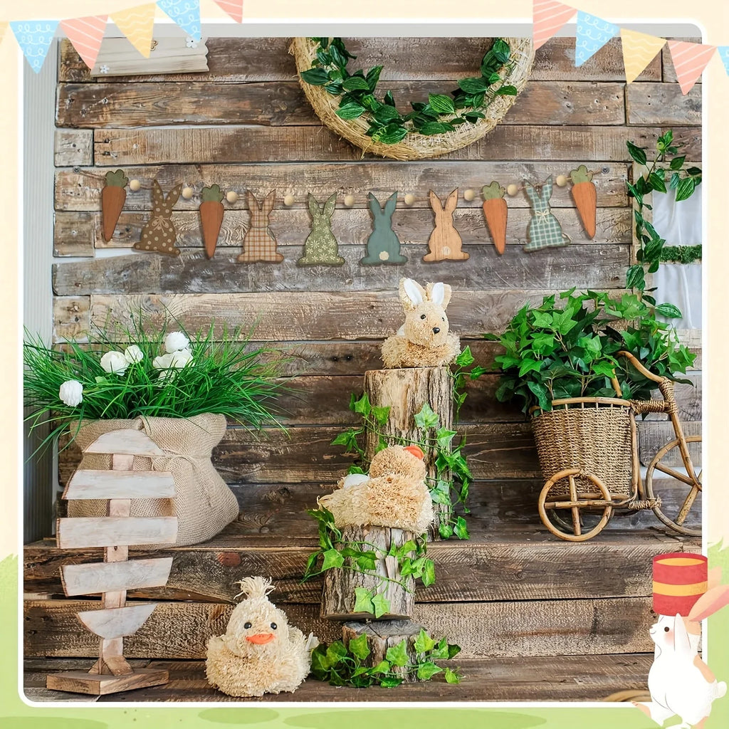 Easter Garland - Rustic Wooden Pastel
