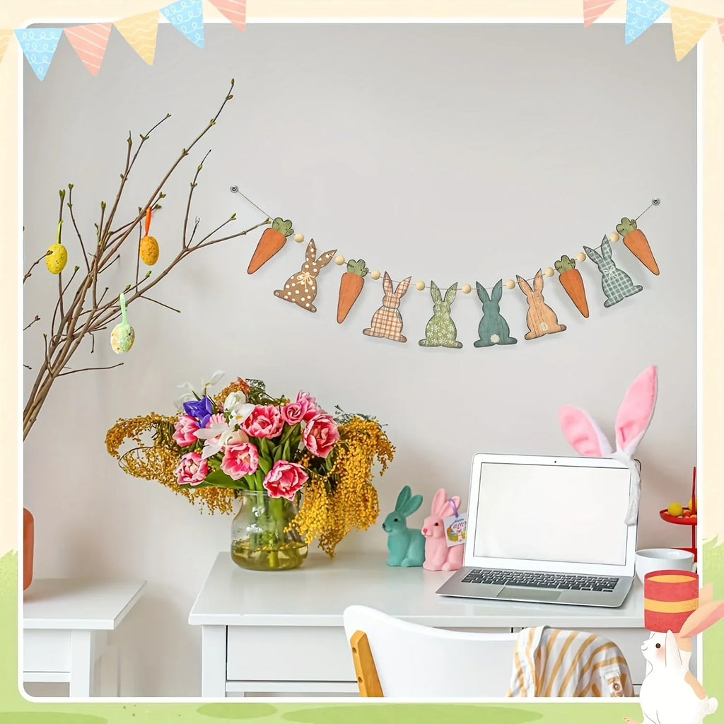 Easter Garland - Rustic Wooden Pastel