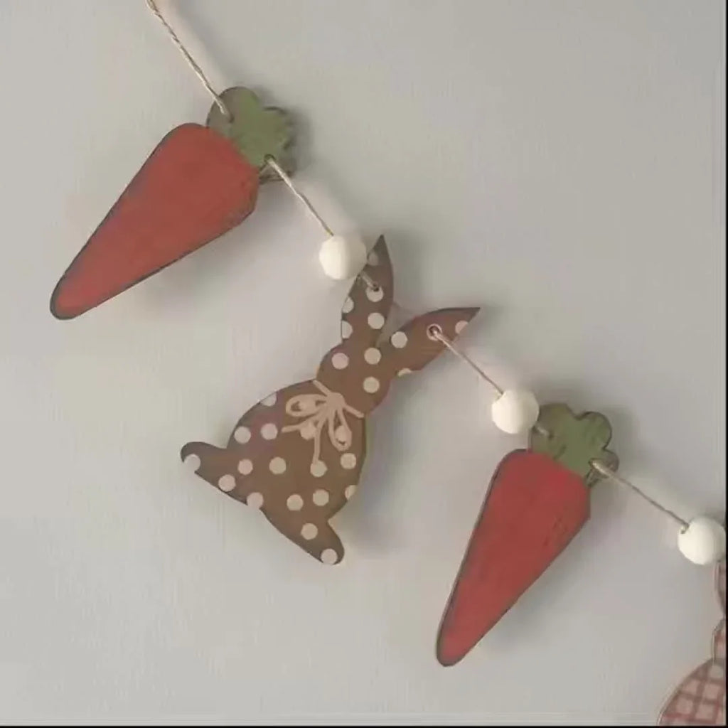 Easter Garland - Rustic Wooden Pastel