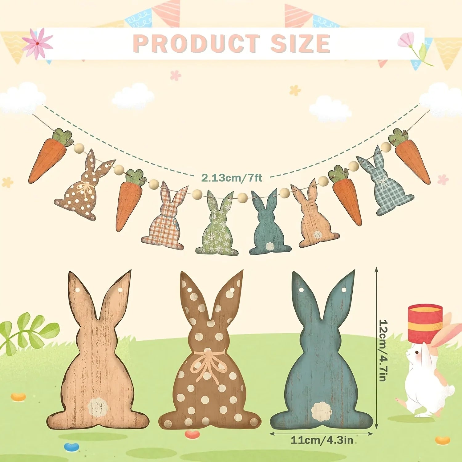 Easter Garland - Rustic Wooden Pastel
