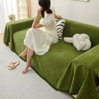 Update Sofa with Organic Couch Cover| Herringbone Chenille Tassels topspet