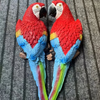 2pcs or 1pc Lifelike Red & Blue Parrot Statue - Realistic Hanging Garden Decor with Expressive Eyes & Feathers, Weather-Resistant Resin Construction for Outdoor/Indoor - Easy Hanging Hooks, No Electricity Needed - Perfect for House Of Avana