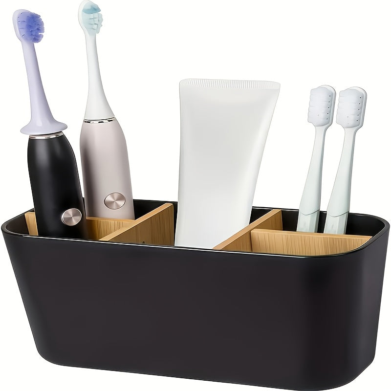 Toothbrush Holder - 5-slot Plastic Bathroom