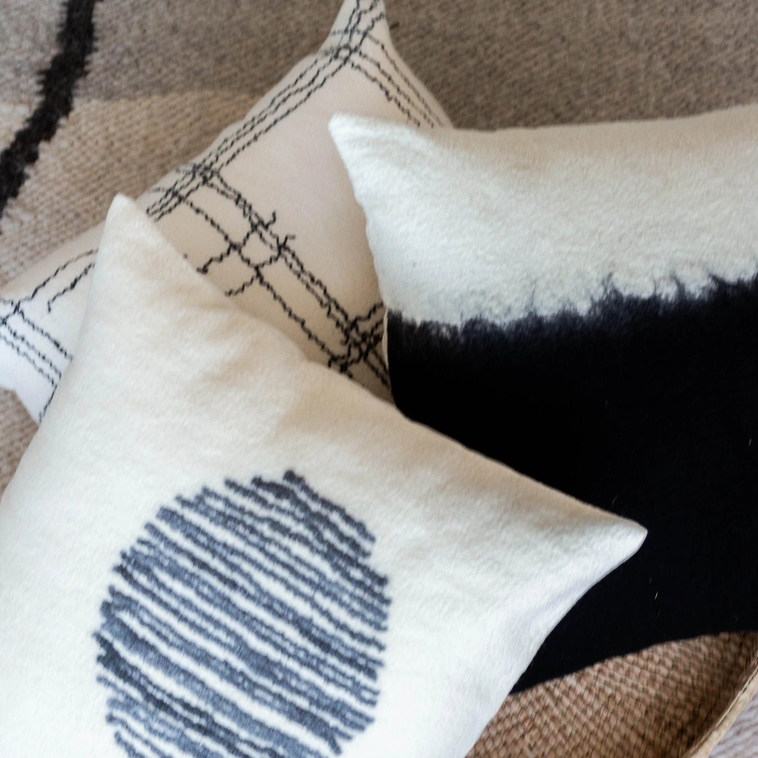 Eclipse Dip-Dyed Organic Wool Throw Pillow Kanju Interiors