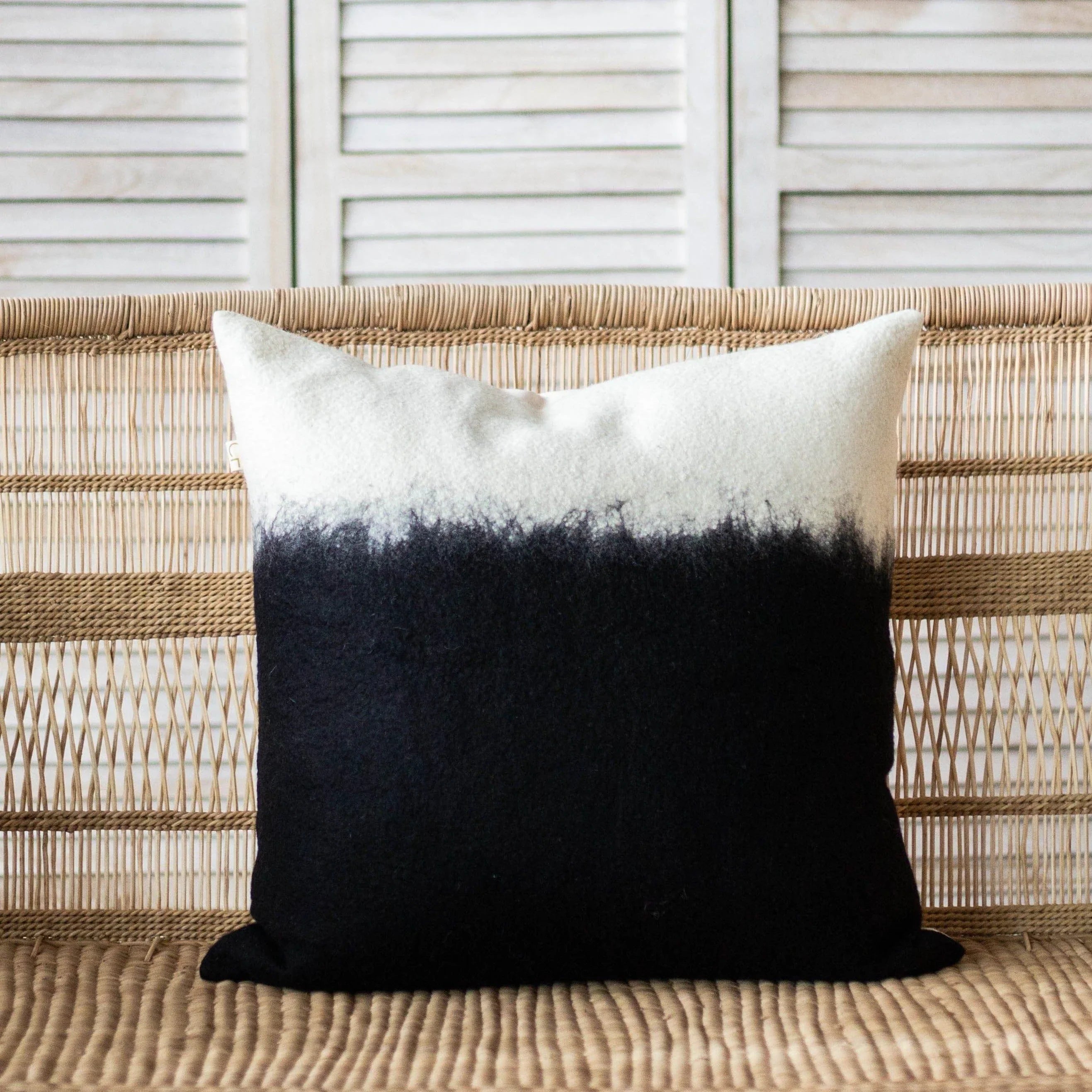 Eclipse Dip-Dyed Organic Wool Throw Pillow Kanju Interiors