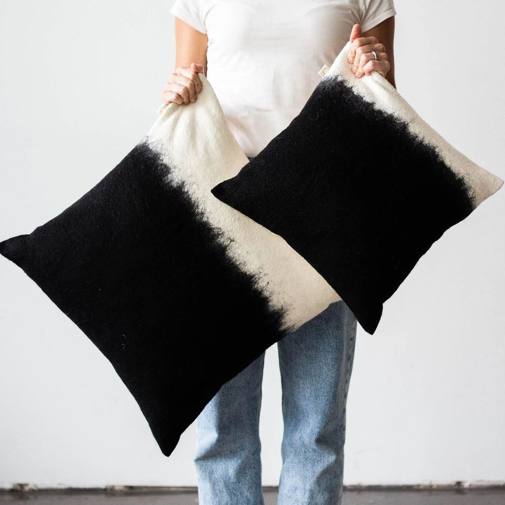 Eclipse Dip-Dyed Organic Wool Throw Pillow Kanju Interiors